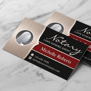 Notarisagent Modern Black & Gold Photo Visitekaartje