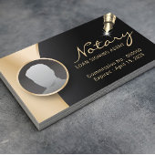 Notarisagent Modern Black & Gold Photo Visitekaartje