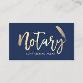Notarisagent Modern Navy & Gold Typografie Visitekaartje (Voorkant)