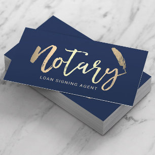 Notarisagent Modern Navy & Gold Typografie Visitekaartje
