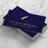 Notarisagent Quill Logo Navy & Roos Gold Visitekaartje
