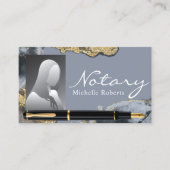 Notarisagent Trendy Gold & Blue Photo Visitekaartje (Voorkant)