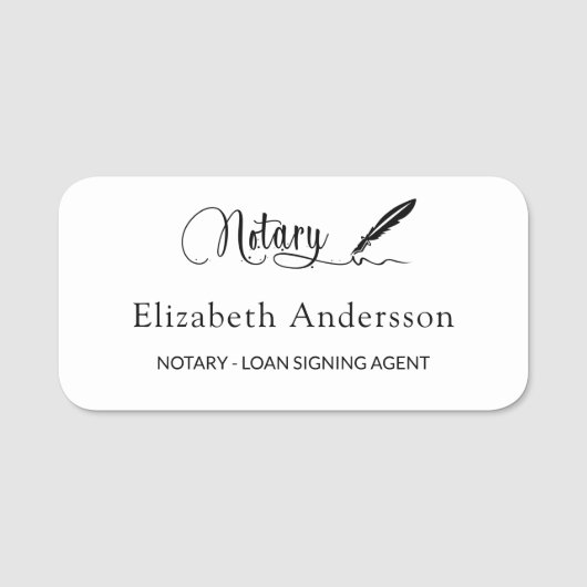 Notarisagent witscript elegant naamplaatje (Voorkant)