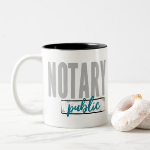 Notarisch groot lettertype, zwart met Blauwgroen b Tweekleurige Koffiemok