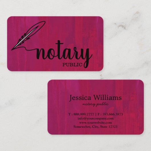 Notarisch Openbaar Elegant Manuscript Gewoon Visit Visitekaartje (Voorkant / Achterkant)