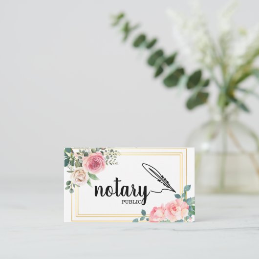 Notarisch Openbaar Elegant Manuscript Gewoon Visit Visitekaartje (Staand voorkant)