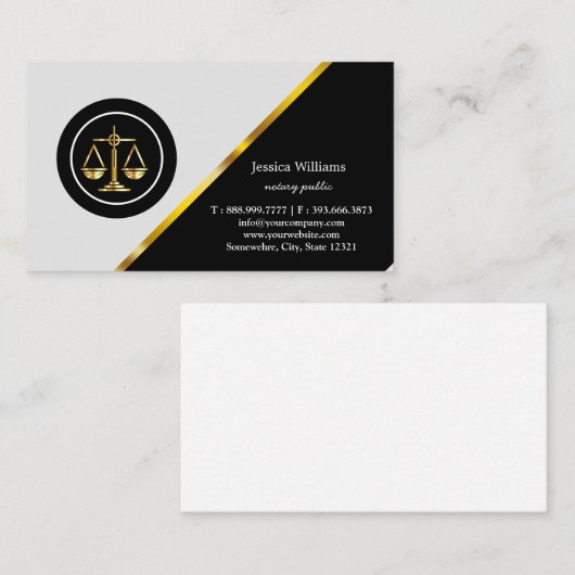 Notarisch Openbaar Elegant Manuscript Gewoon Visit Visitekaartje (Voorkant / Achterkant)