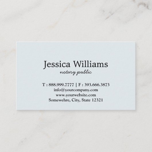 Notarisch Openbaar Elegant Manuscript Gewoon Visit Visitekaartje (Achterkant)