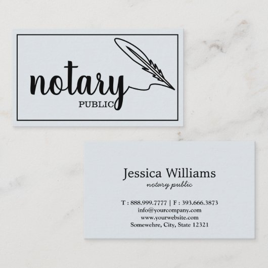 Notarisch Openbaar Elegant Manuscript Gewoon Visit Visitekaartje (Voorkant / Achterkant)