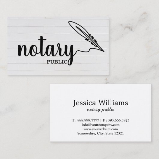 Notarisch Openbaar Elegant Manuscript Gewoon Visit Visitekaartje (Voorkant / Achterkant)