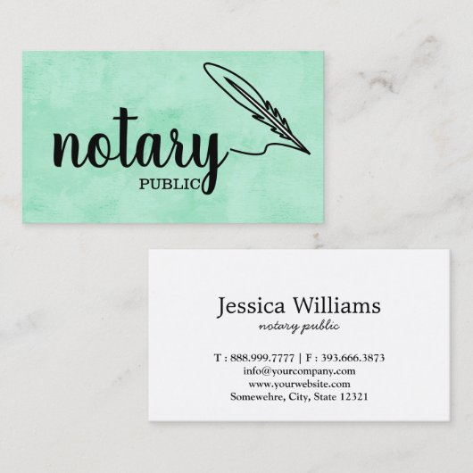 Notarisch Openbaar Elegant Manuscript Gewoon Visitekaartje (Voorkant / Achterkant)