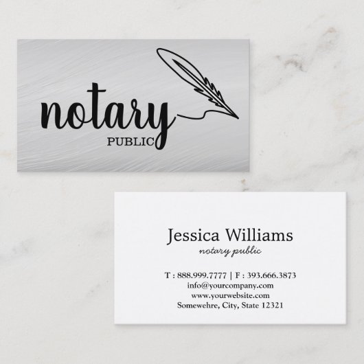 Notarisch Openbaar Elegant Manuscript Gewoon Visitekaartje (Voorkant / Achterkant)