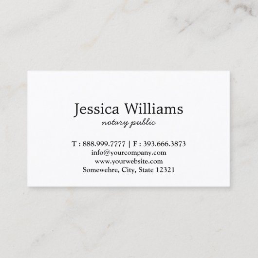 Notarisch Openbaar Elegant Manuscript Gewoon Visitekaartje (Achterkant)