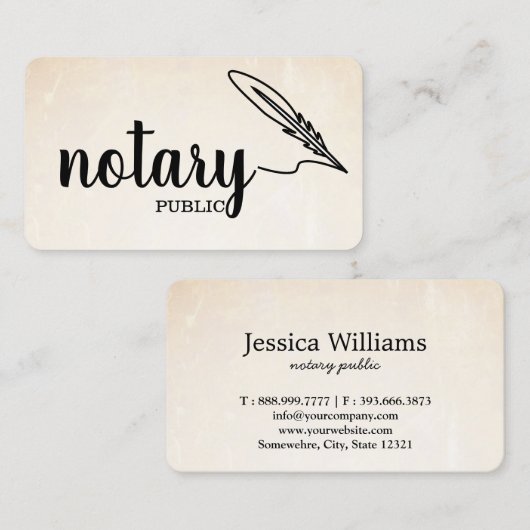 Notarisch Openbaar Elegant Manuscript Gewoon Visitekaartje (Voorkant / Achterkant)