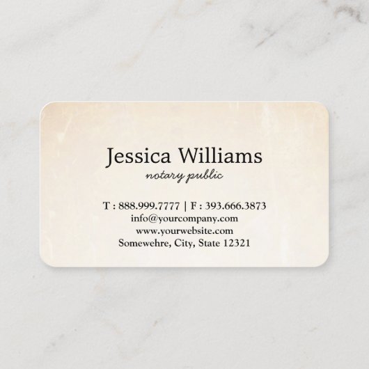 Notarisch Openbaar Elegant Manuscript Gewoon Visitekaartje (Achterkant)