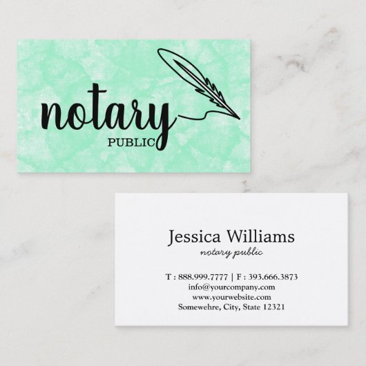 Notarisch Openbaar Elegant Manuscript Gewoon Visitekaartje (Voorkant / Achterkant)