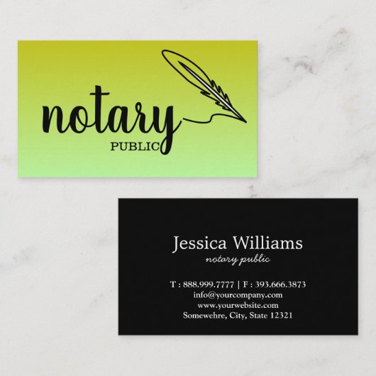 Notarisch Openbaar Elegant Manuscript Gewoon Visitekaartje (Voorkant / Achterkant)