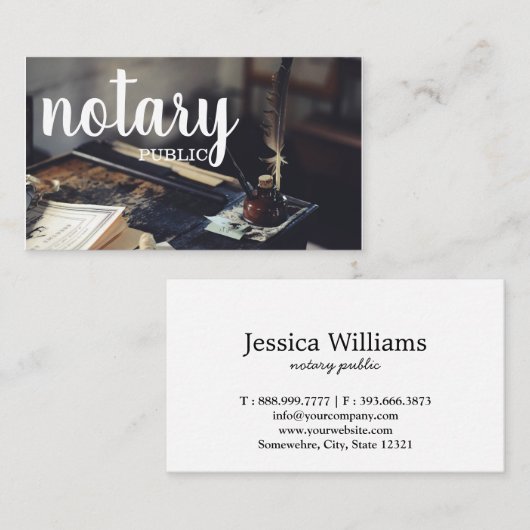 Notarisch Openbaar Elegant Manuscript Gewoon Visitekaartje (Voorkant / Achterkant)