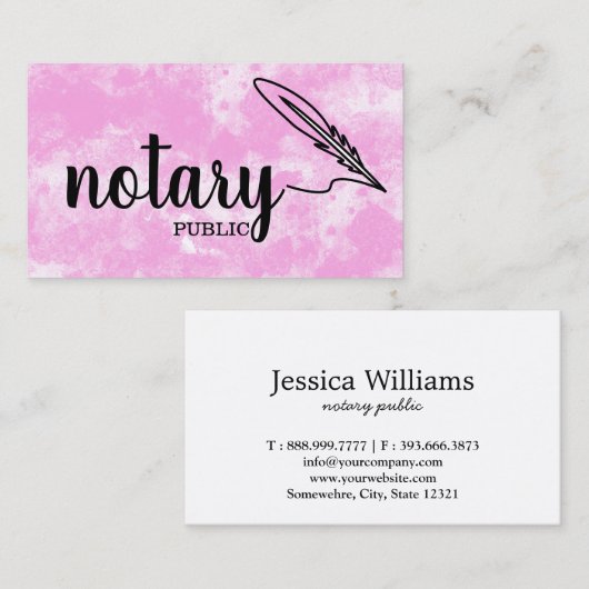 Notarisch Openbaar Elegant Manuscript Gewoon Visitekaartje (Voorkant / Achterkant)