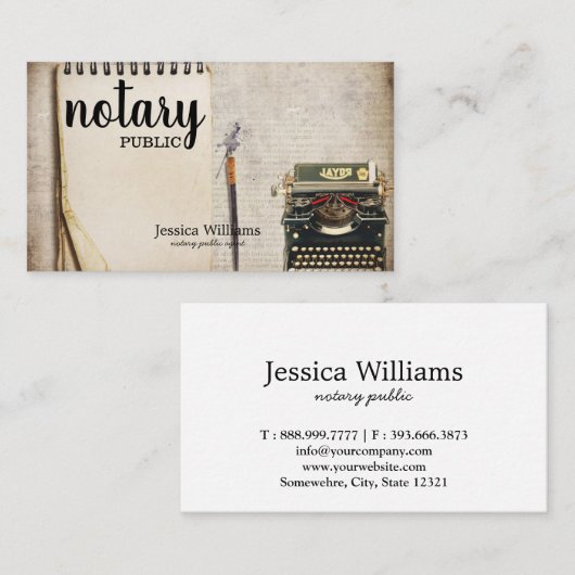 Notarisch Openbaar Elegant Manuscript Gewoon Visitekaartje (Voorkant / Achterkant)