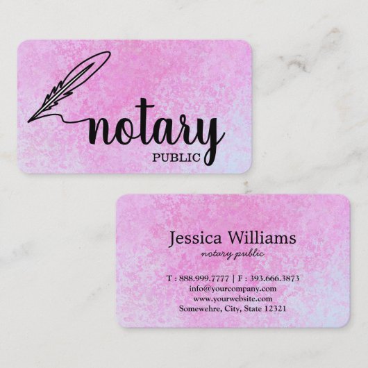 Notarisch Openbaar Elegant Manuscript Gewoon Visitekaartje (Voorkant / Achterkant)