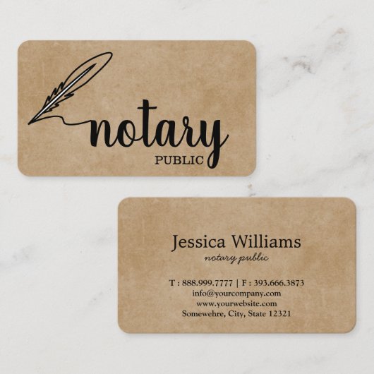 Notarisch Openbaar Elegant Manuscript Gewoon Visitekaartje (Voorkant / Achterkant)