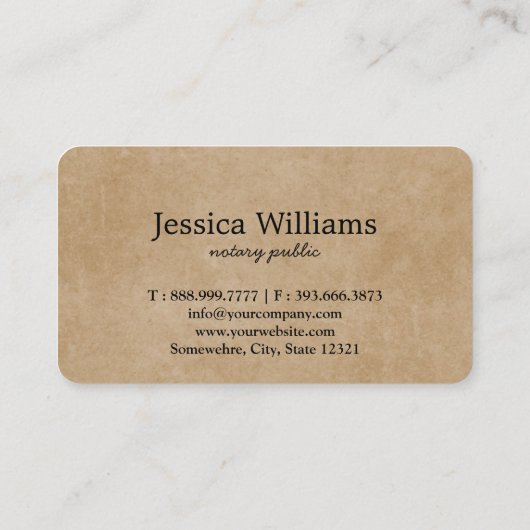 Notarisch Openbaar Elegant Manuscript Gewoon Visitekaartje (Achterkant)