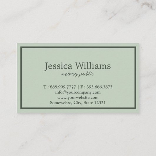 Notarisch Openbaar Elegant Manuscript Gewoon Visitekaartje (Achterkant)