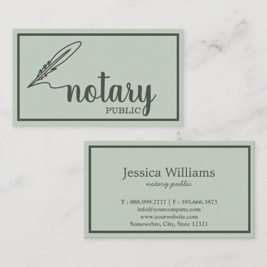 Notarisch Openbaar Elegant Manuscript Gewoon Visitekaartje (Voorkant / Achterkant)