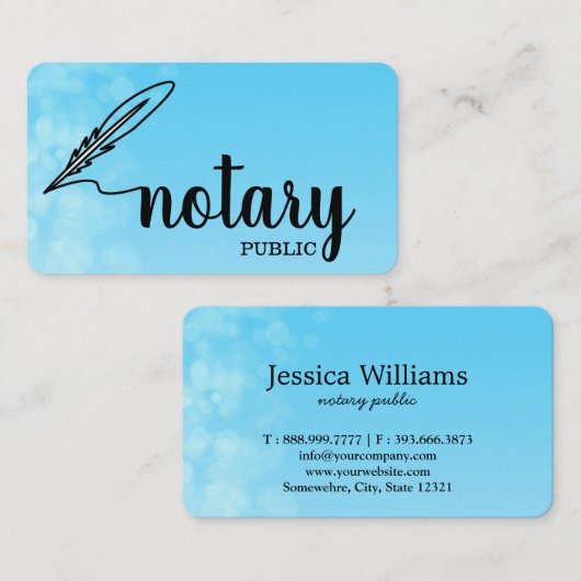 Notarisch Openbaar Elegant Manuscript Gewoon Visitekaartje (Voorkant / Achterkant)