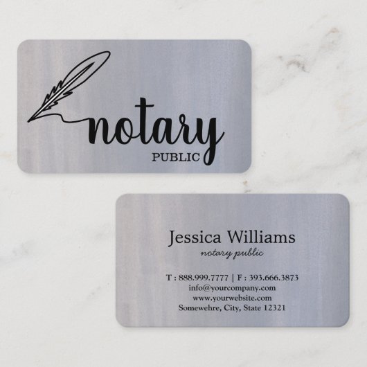 Notarisch Openbaar Elegant Manuscript Gewoon Visitekaartje (Voorkant / Achterkant)