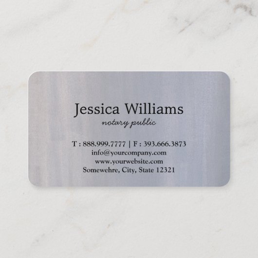 Notarisch Openbaar Elegant Manuscript Gewoon Visitekaartje (Achterkant)