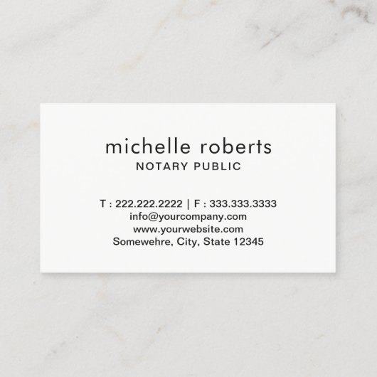 Notarisch Openbaar Elegant Manuscript Gewoon Visitekaartje (Achterkant)