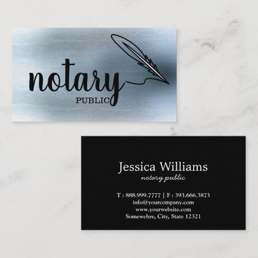 Notarisch Openbaar Elegant Manuscript Gewoon Visitekaartje (Voorkant / Achterkant)