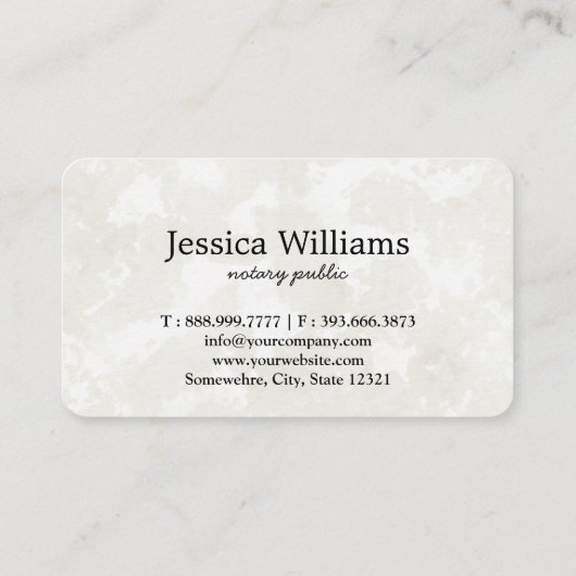 Notarisch Openbaar Elegant Manuscript Plain Visitekaartje (Achterkant)