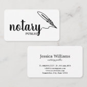 Notarisch Openbaar Elegant Manuscript Plain Visitekaartje (Voorkant / Achterkant)