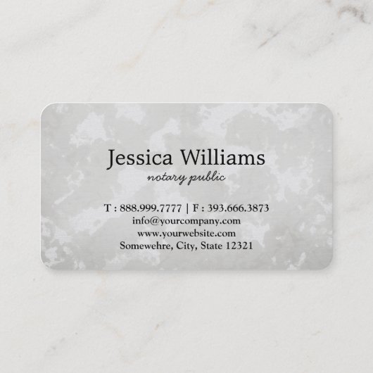 Notarisch Openbaar Elegant Manuscript Plain Visitekaartje (Achterkant)