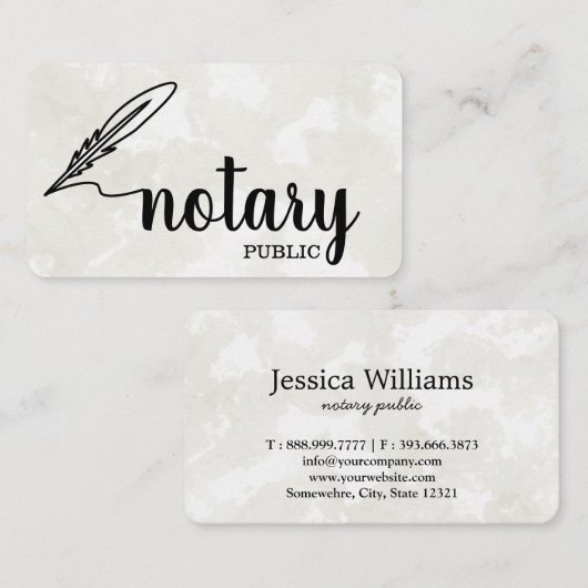 Notarisch Openbaar Elegant Manuscript Plain Visitekaartje (Voorkant / Achterkant)