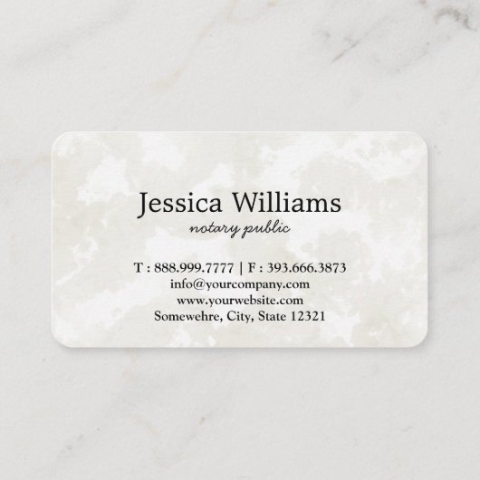 Notarisch Openbaar Elegant Manuscript Plain Visitekaartje (Achterkant)