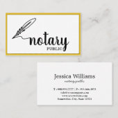 Notarisch Openbaar Elegant Manuscript Plain Visitekaartje (Voorkant / Achterkant)