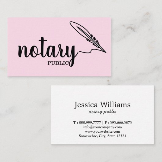 Notarisch Openbaar Elegant Manuscript Plain Visitekaartje (Voorkant / Achterkant)