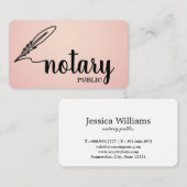 Notarisch Openbaar Elegant Manuscript Plain Visitekaartje (Voorkant / Achterkant)