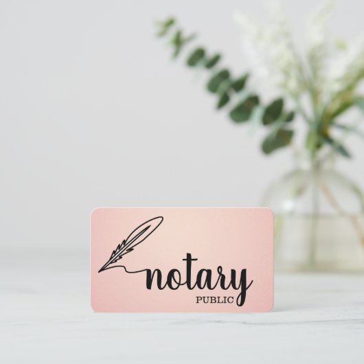 Notarisch Openbaar Elegant Manuscript Plain Visitekaartje (Staand voorkant)