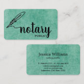 Notarisch Openbaar Elegant Manuscript Plain Visitekaartje (Voorkant / Achterkant)