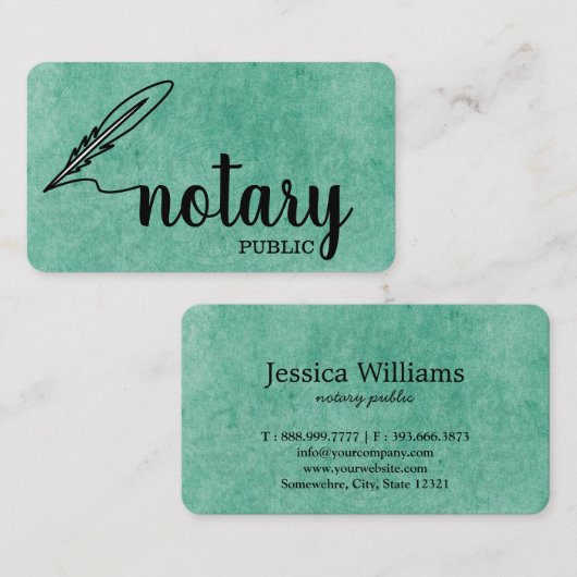 Notarisch Openbaar Elegant Manuscript Plain Visitekaartje (Voorkant / Achterkant)