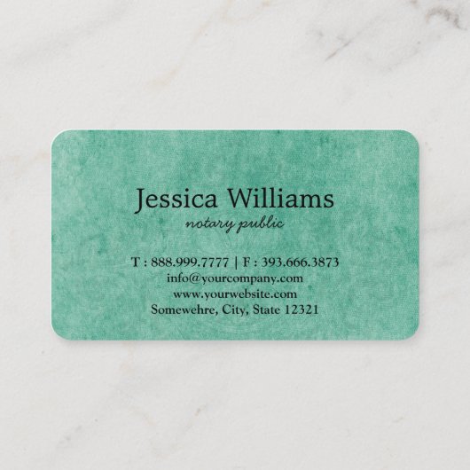 Notarisch Openbaar Elegant Manuscript Plain Visitekaartje (Achterkant)