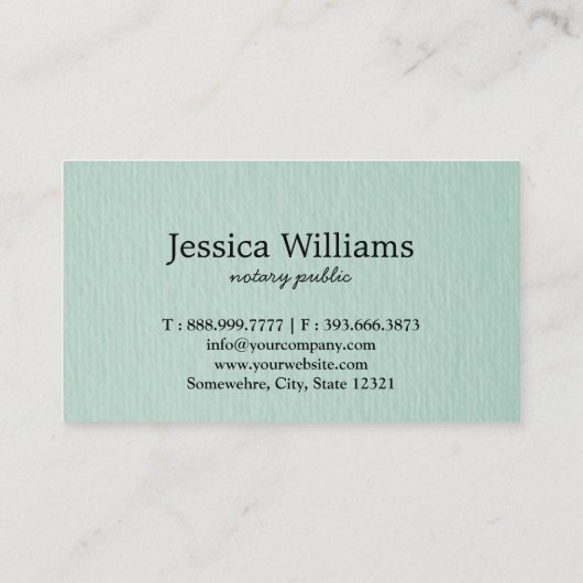 Notarisch Openbaar Elegant Manuscript Plain zwart- Visitekaartje (Achterkant)