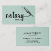 Notarisch Openbaar Elegant Manuscript Plain zwart- Visitekaartje (Voorkant / Achterkant)