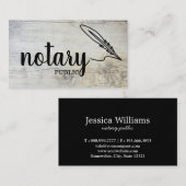 Notarisch Openbaar Elegant Manuscript Plain zwart- Visitekaartje (Voorkant / Achterkant)