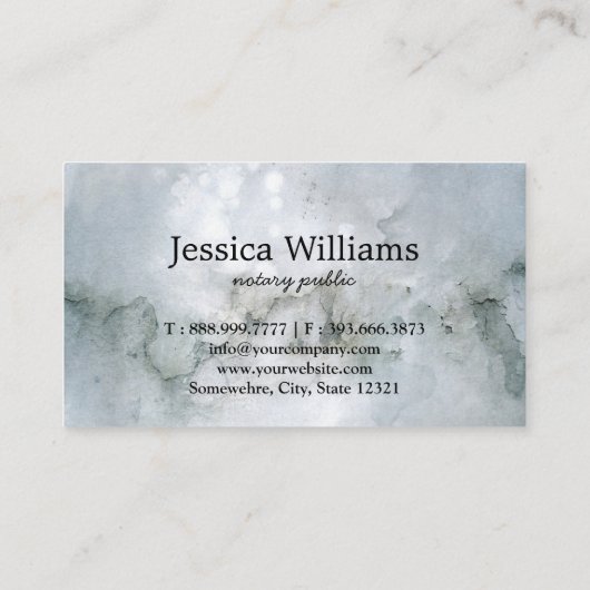 Notarisch Openbaar Elegant Manuscript Plain zwart- Visitekaartje (Achterkant)